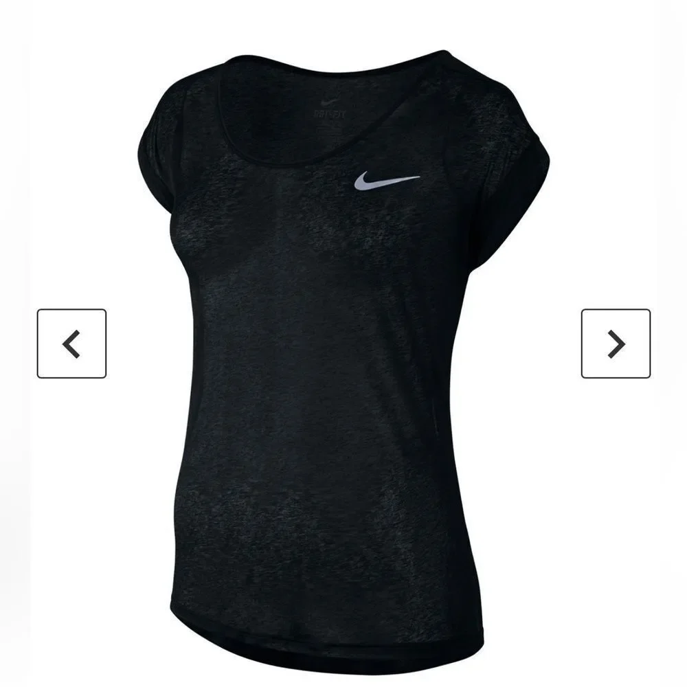 Nike Dri Fit Women's Cool Breeze Short Sleeve T Shirt in Black Size Large